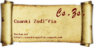 Csanki Zsófia névjegykártya