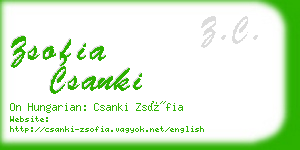 zsofia csanki business card